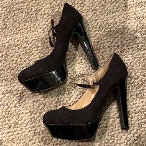 Black Mary Jane Platform Pumps